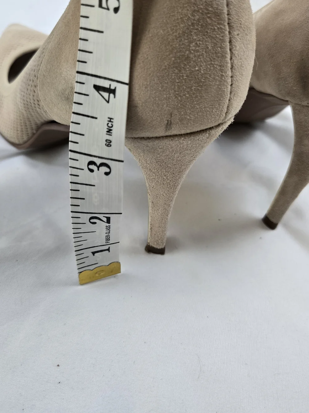 VANELi Women's Perforated Suede Pumps Beige Taupe Pointed Toe Heels Size 10